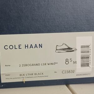 Cole Haan Black Zerogrand Leather Oxfords